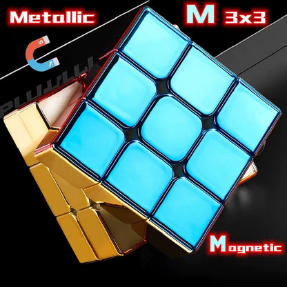 [Picube] Sengso Metal 3X3 Magnetic Golden Cubo Magic Cube Puzzle Speed Cibe M3 3X3X3 Magico Cubo Кубик Рубика Cibo Toy