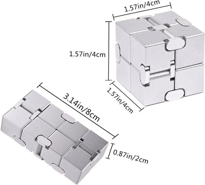 Fidget Cube New Version Fidget Finger Toys - Metal Infinity Cube Prime for Stress and Anxiety Relief/Adhd, Ultra Durable Sensory Gifts for Adults and Teens