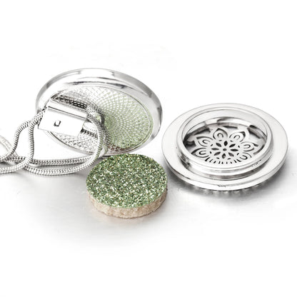 Stainless Steel Alloy Aromatherapy Necklace Perfume Essential Oil Diffuser Pendant Necklace Aroma Jewelry Women Tassel Necklaces