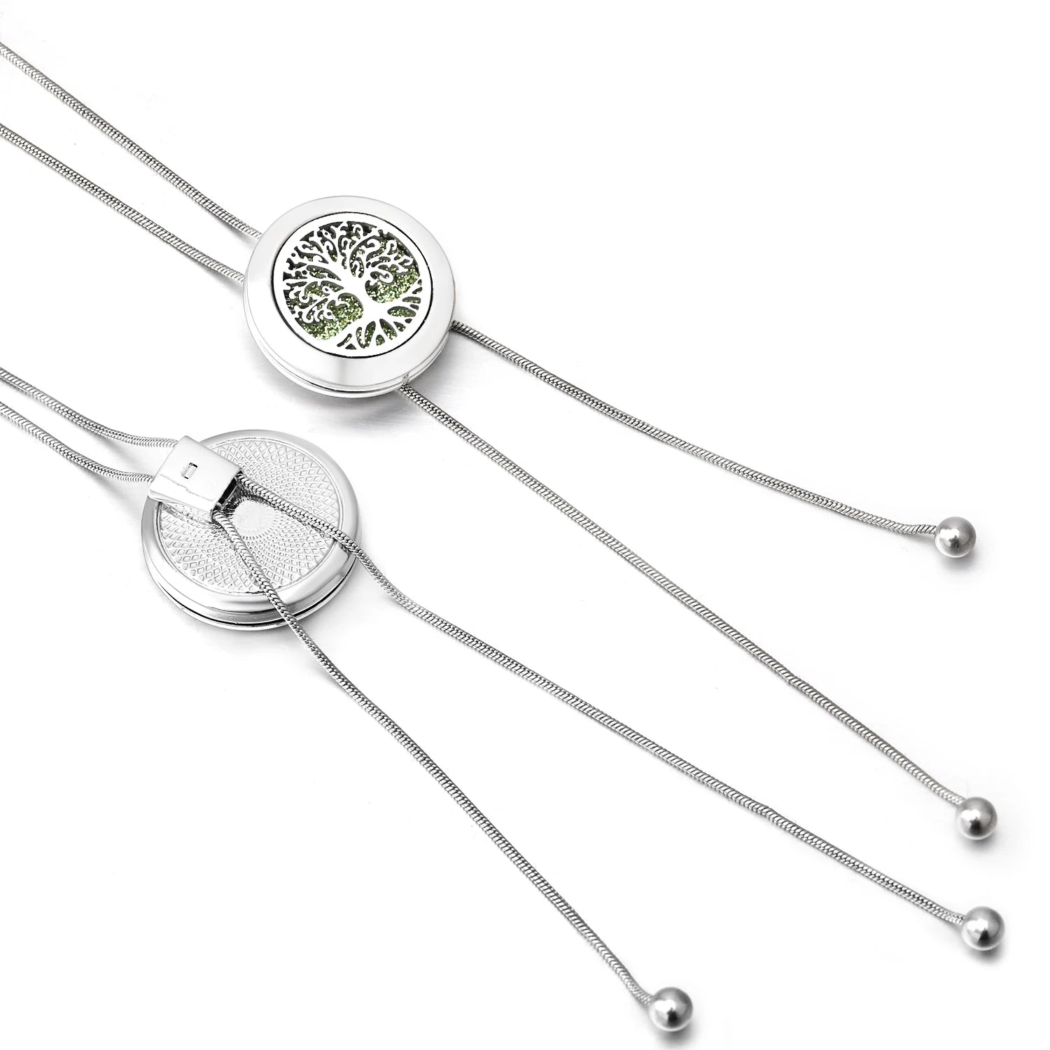 Stainless Steel Alloy Aromatherapy Necklace Perfume Essential Oil Diffuser Pendant Necklace Aroma Jewelry Women Tassel Necklaces