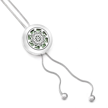 Stainless Steel Alloy Aromatherapy Necklace Perfume Essential Oil Diffuser Pendant Necklace Aroma Jewelry Women Tassel Necklaces